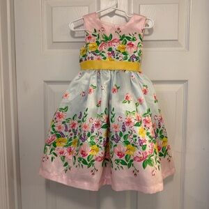 Floral Kids Formal Dress - Pink and Yellow